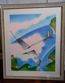 Serigrafia - Quadro Volo sulle nuvole di Osvaldo P