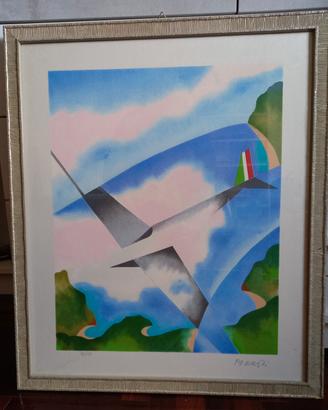Serigrafia - Quadro Volo sulle nuvole di Osvaldo P
