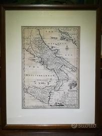 ANTICA STAMPA DI EMANUEL BOWEN -NAPOLI e SICILIA