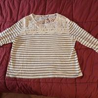 Maglia in cotone a righe sottili 