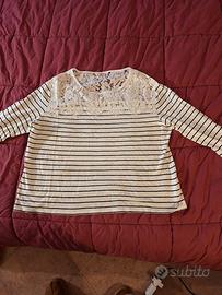 Maglia in cotone a righe sottili 