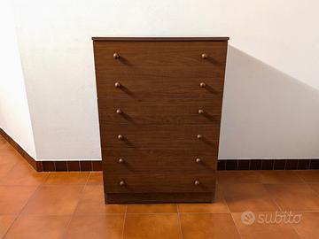Cassettiera in Legno a 6 Cassetti
