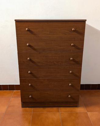 Cassettiera in Legno a 6 Cassetti