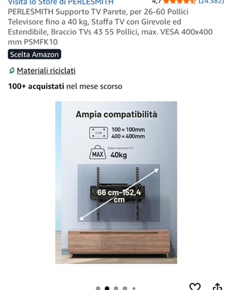 Supporto tv da parete