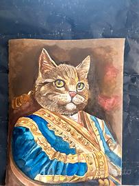 Acquerello rinascimentale il Gatto Nobile