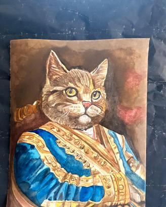 Acquerello rinascimentale il Gatto Nobile