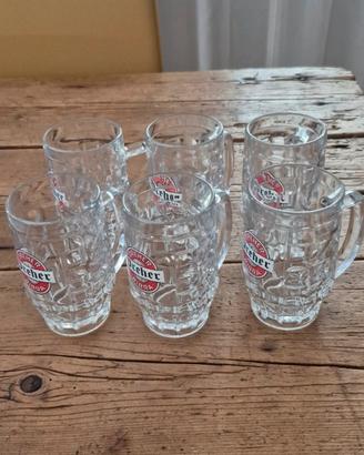 6 Bicchieri  pubblicitari vintage birra "Dreher "
