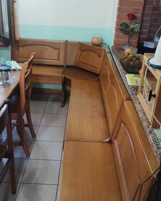 Panca in legno angolare per cucina