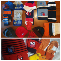 Set con cappellino,sciarpa,guanti e personaggi