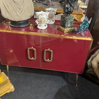 Credenzino legno vetro e bronzo