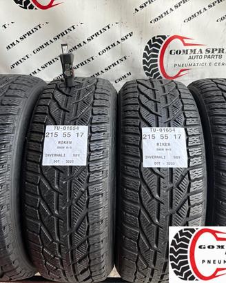 4 PNEUMATICI 215/55 R17 RIKEN INVERNALI 80%