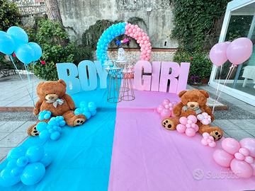 Allestimento baby shower gender reveal