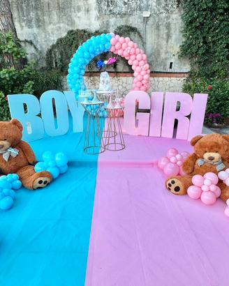 Allestimento baby shower gender reveal