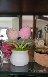 Piantina Tulipani Amigurumi fatti a mano-Idea Rega