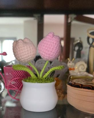 Piantina Tulipani Amigurumi fatti a mano-Idea Rega