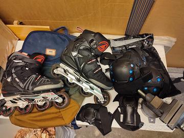 pattini in linea  taglia 42 e protezioni