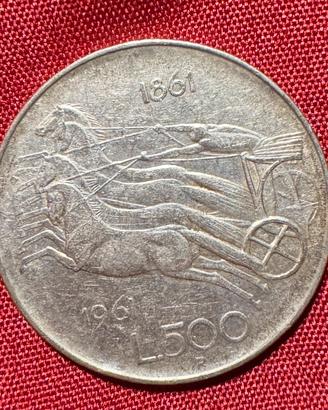 500 lire Argento Centenario dell'Unità d'Italia