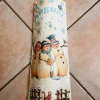 Tegola Decoupage Natale Pupazzi Neve Unico