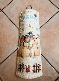 Tegola Decoupage Natale Pupazzi Neve Unico