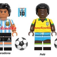 MARADONA + PELE calcio sport 2 minifigure tip Lego