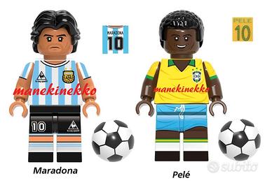 MARADONA + PELE calcio sport 2 minifigure tip Lego