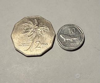 Lotto 2 monete Filippine 1990 - 2 Piso + 10 sentim