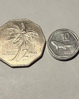 Lotto 2 monete Filippine 1990 - 2 Piso + 10 sentim