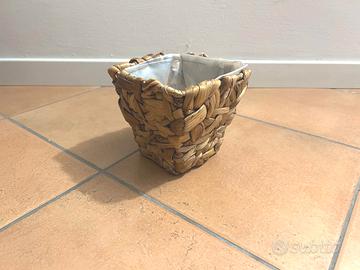 Porta vaso quadrato intrecciato