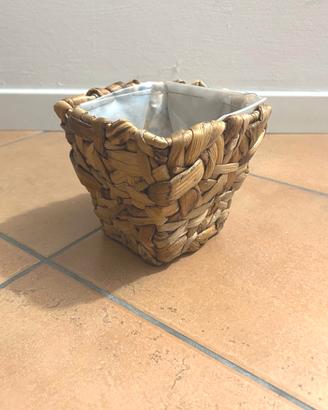 Porta vaso quadrato intrecciato