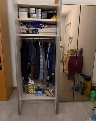 4 ante a specchio armadio guardaroba e contenitore