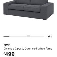 Divano KIVIK 2 posti grigio antracite