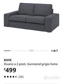 Divano KIVIK 2 posti grigio antracite