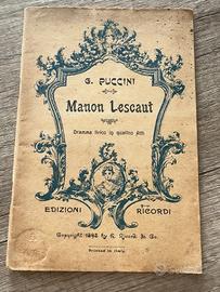 Giacomo Puccini – Manon Lescaut – Libretto d’epoca