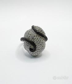 Anello oro 18 kt diamanti bianchi/neri (D)