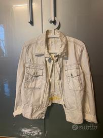 Giacca Guru bianca Vintage con scritta all’interno