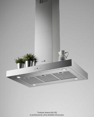 Cappa ad Isola Turboair 60x100