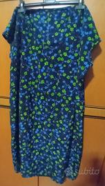 Vestito smanicato fantasia a fiori, taglia forte,