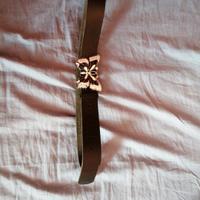 Cintura in cuoio Farfalla con strass
