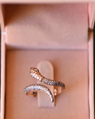 Anello Cobra di design con diamante rosa N.Fancy..