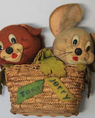 Bambole in panno lenci Tom & Jerry anni 60 