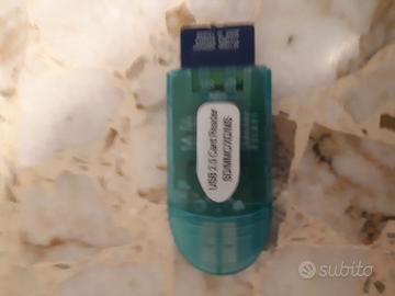 USB 2.0 Card reader con scheda con 128 mb