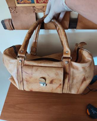 Borsone da viaggio in Vera pelle Cuoio 50*25*25
