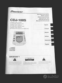 Manuale PIONEER CDJ-100S Operating Instructions
