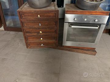 Cassettiera e forno x cucinare murata