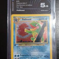 Politoed 8/75 Neo Discovery 1st ed. AiGrading 5.5