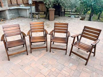 4 sedie da giardino (EMU) in legno massello