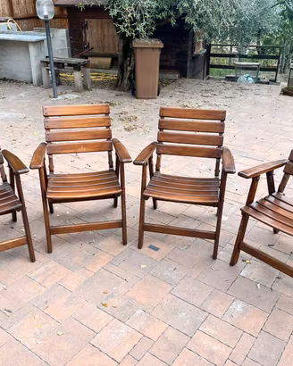 4 sedie da giardino (EMU) in legno massello