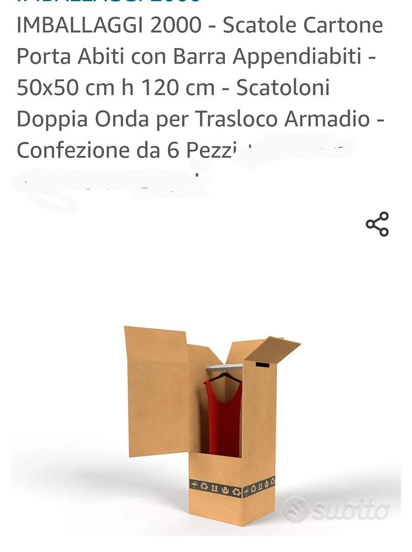 Scatole cartone armadio per abiti 50 x 50 x 120 cm