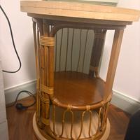 Tavolino tondo legno e bambu