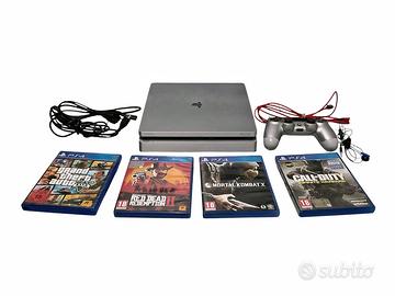 PS4 Slim Silver 500GB + 4 Giochi Inclusi